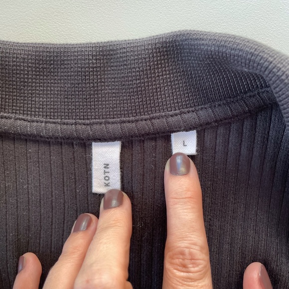 Kotn Ribbed Polo Black Large - Picture 2 of 5